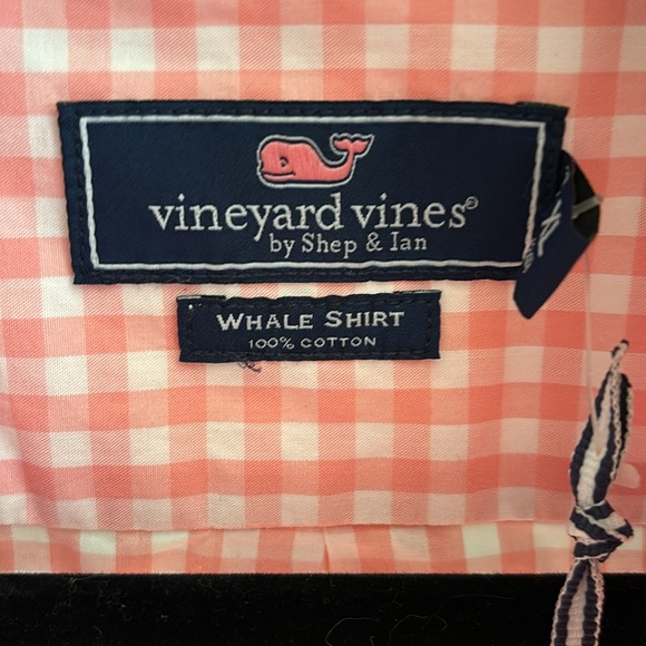 Vineyard Vines Whale Shirt Seascape Gingham (pink/white) NWT Youth XL 20 - Picture 4 of 11